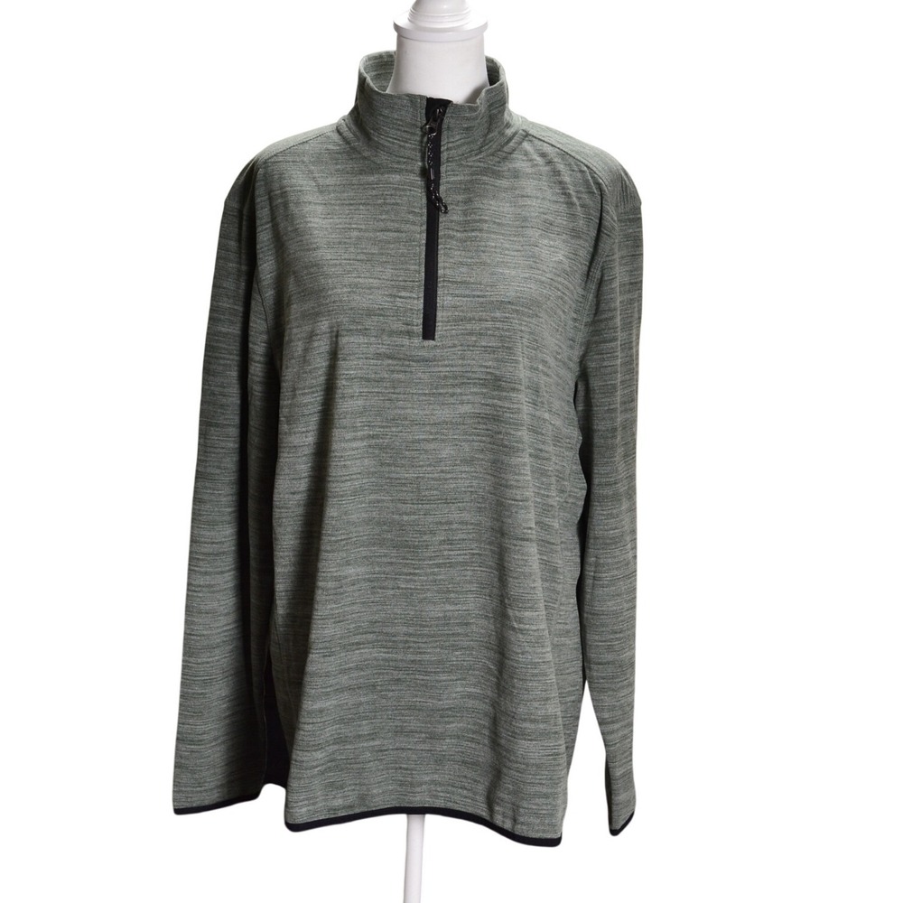 Avalanche Retro Sportswear Casual Fall 1/4 Zip Pullover Green Heather Athleisure
